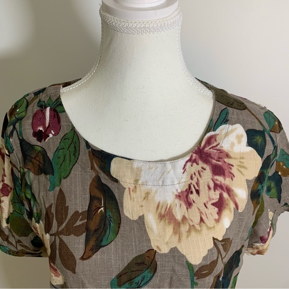 Floral print Linen Summer Dress / top - Picture 2 of 14